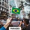 G128 24 Pack Handheld Brazil Brazilian Stick Flags | 4x6 In | Printed 150D Polyester, Country Flag, Solid Plastic Stick, Spear White Tip